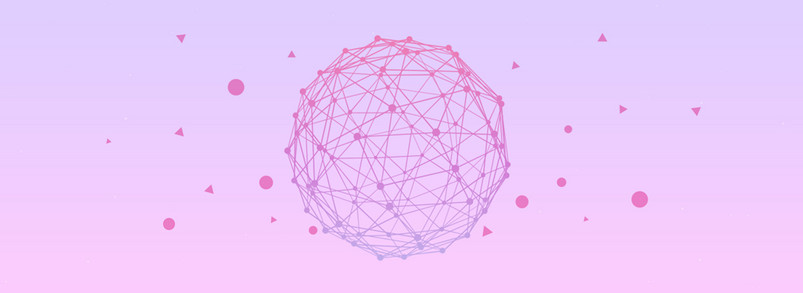 科技线条粉紫渐变banner