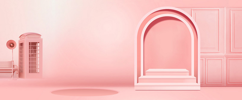 简约时尚粉色温馨浪漫女装饰品场景图背景图