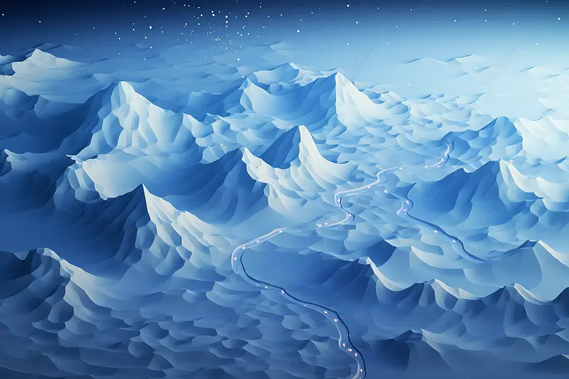 北极暴风雪3D艺术插图