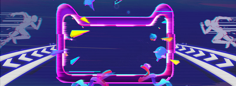 抖音故障风奔跑舞台年中大促banner