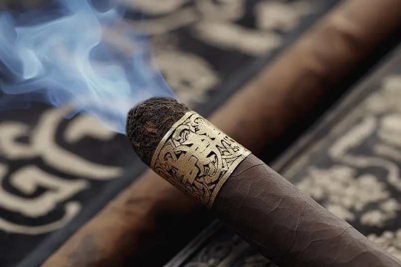 正在燃烧的艾条艾草艾柱中草药