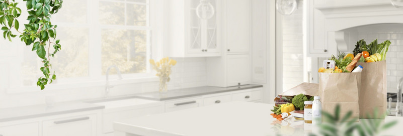 白色简约厨房豆浆机海报背景