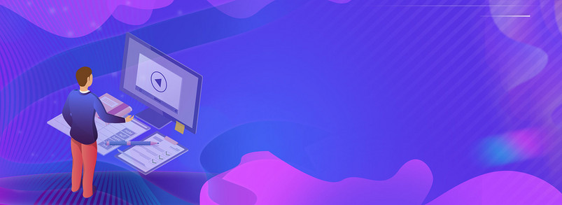 电商矢量扁平合成背景Banner