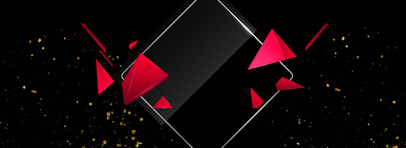 大气黑色星期五红黑数码家电促销海报