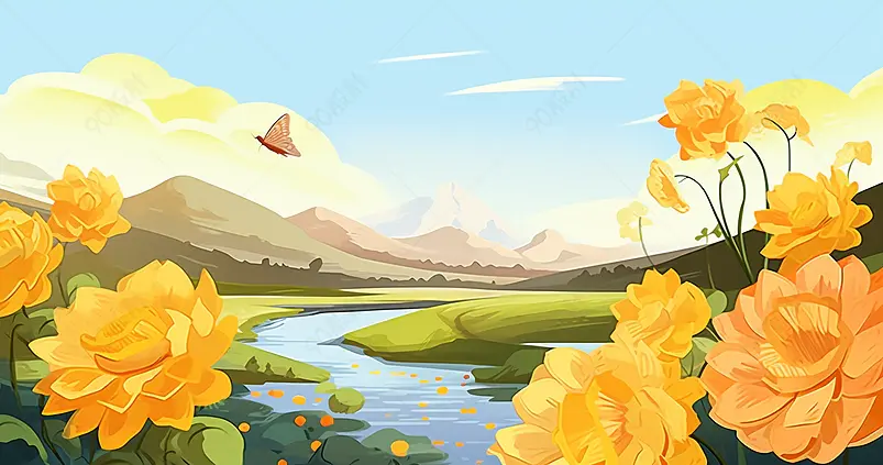 二十四节气寒露背景插画