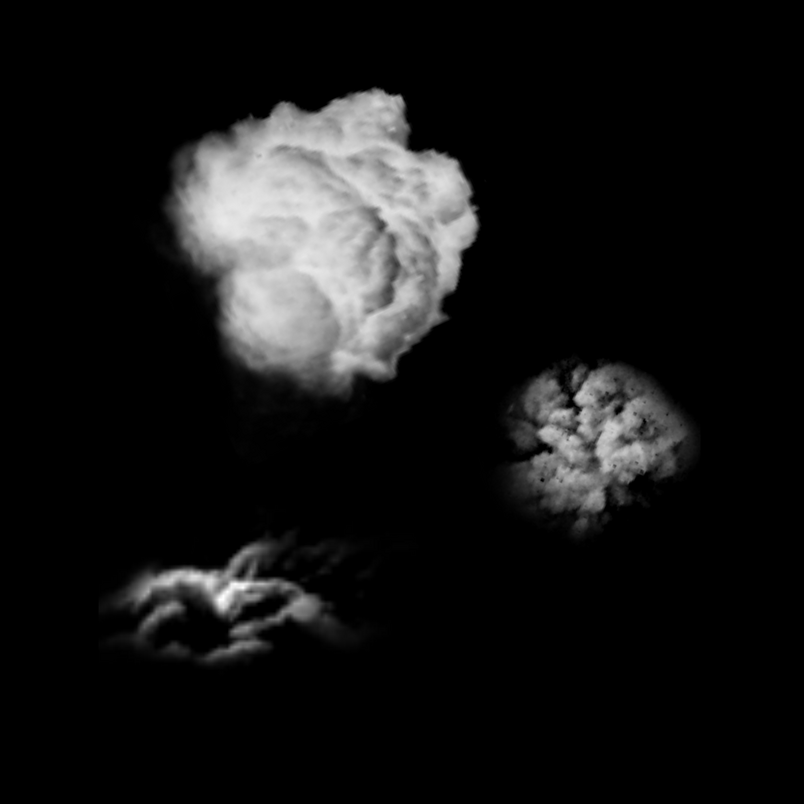 白色滚滚浓烟烟雾效果