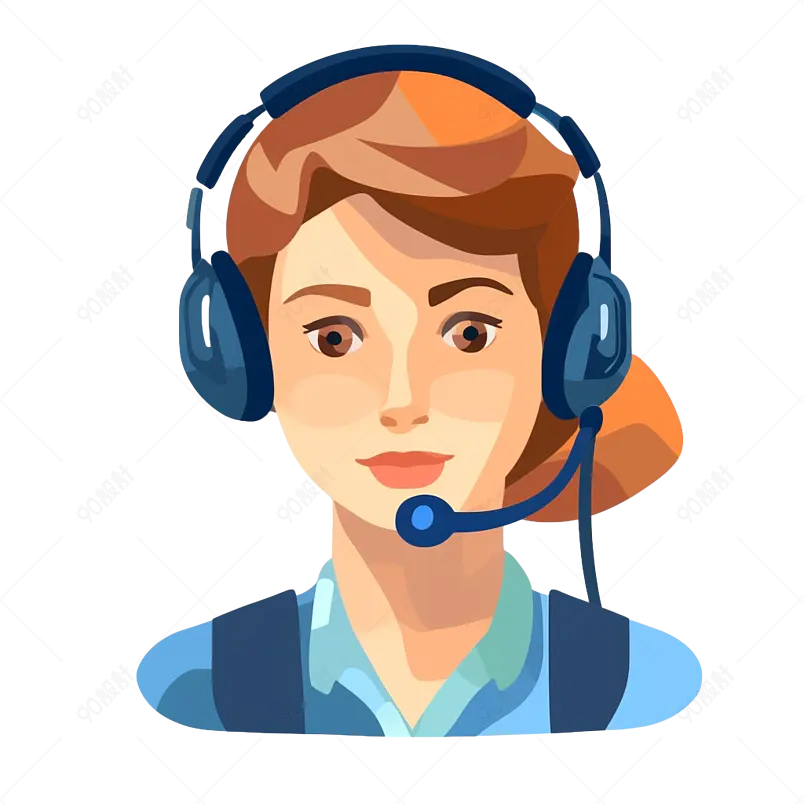 手绘卡通网店电商咨询人员