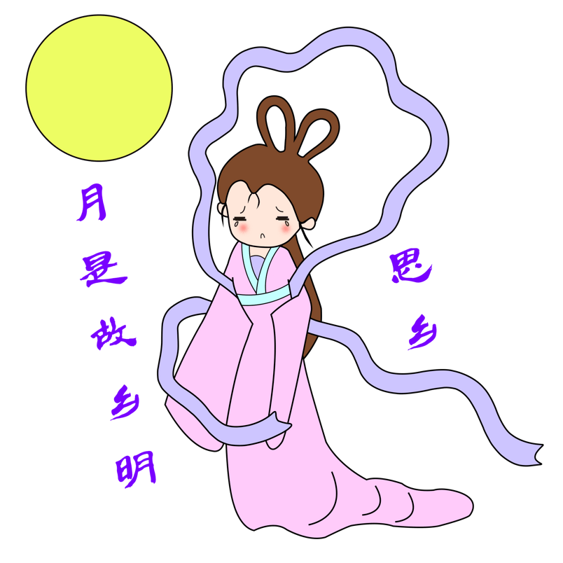 中秋节卡通手绘嫦娥思乡表情包