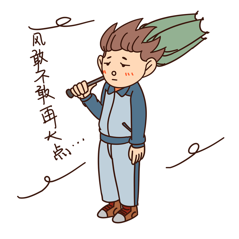 开学季男生表情风敢不敢再大点插画