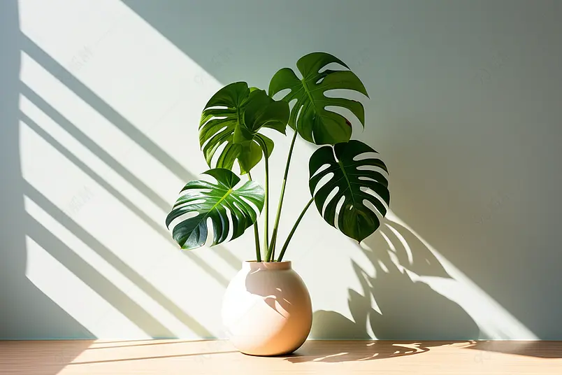 绿植盆栽龟背叶绿色盆景家居绿植
