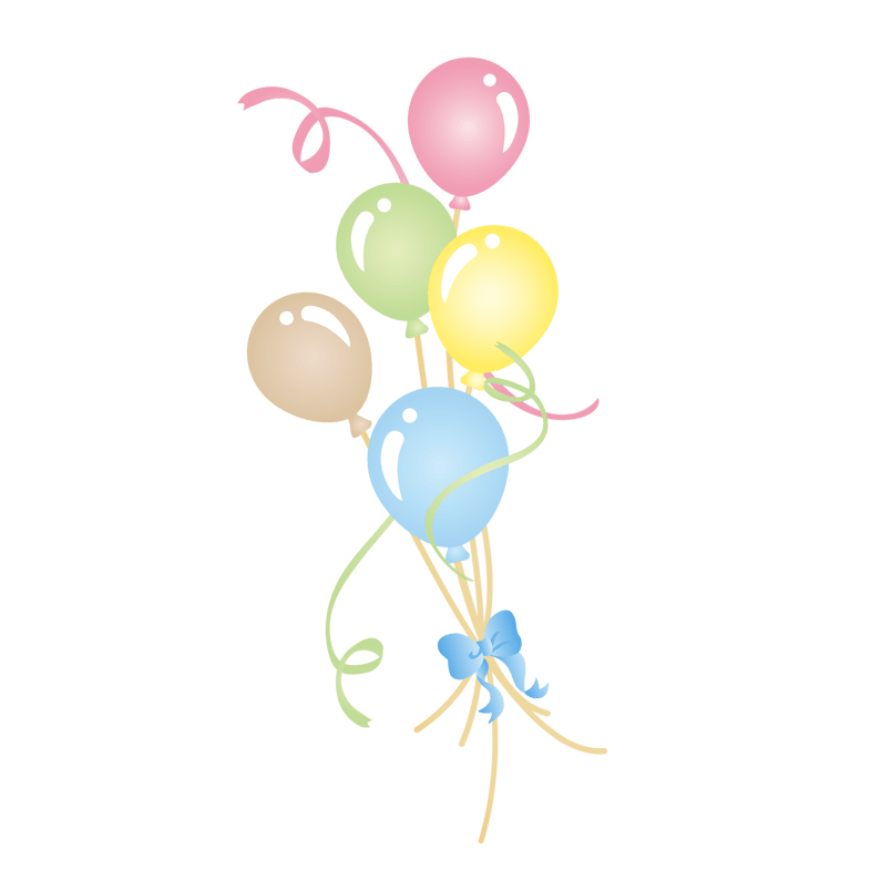 气球清新五彩丝带飘飞