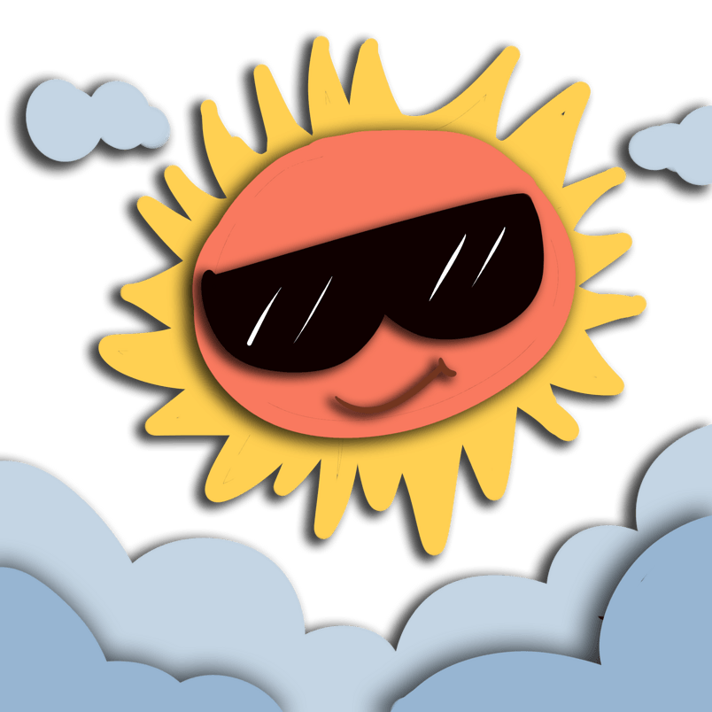 立体纸艺效果太阳免扣素材