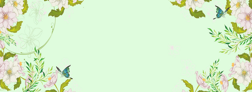 卡通风小清新绿色背景图