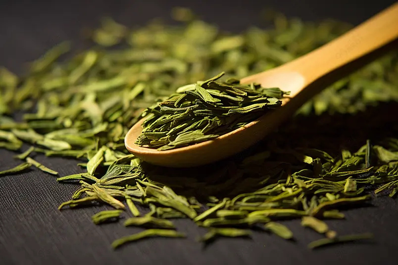 高清的图片电商产品拍摄明前绿茶青叶甘露雀舌茶古风