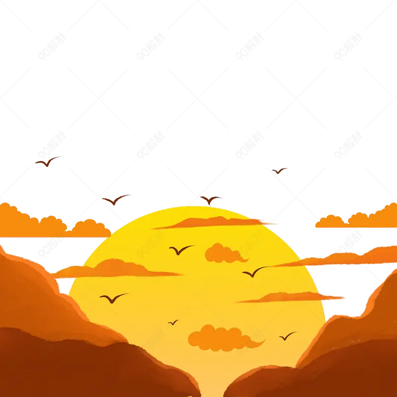 流行国风国潮中国风意境风景鹤山峦