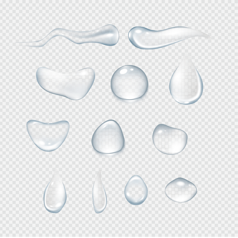 透明清凉水滴元素免扣素材