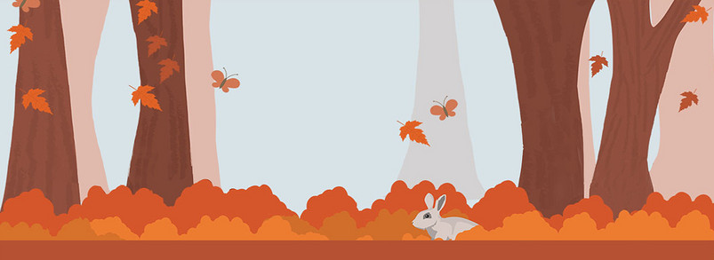 可爱卡通手绘兔子banner