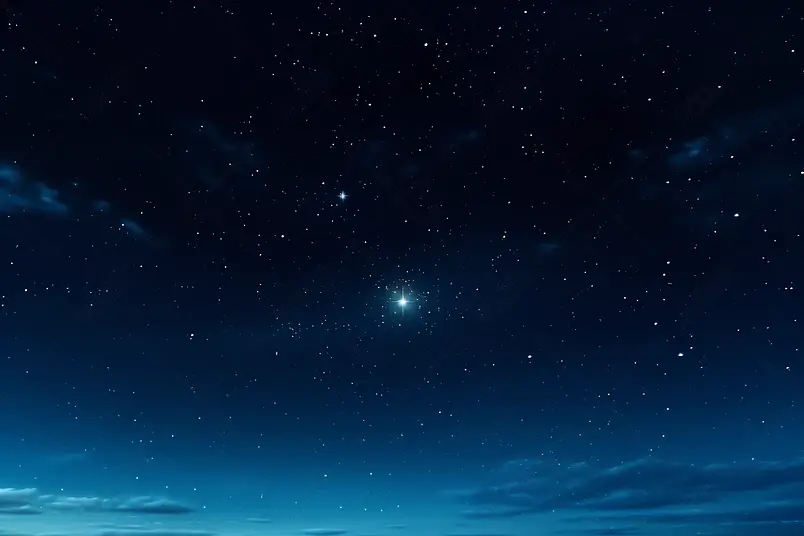 深蓝色的夜晚星空