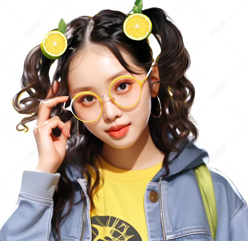 漂亮的卷发女带墨镜的女孩