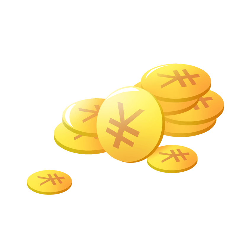 手绘金色金币钱币插画