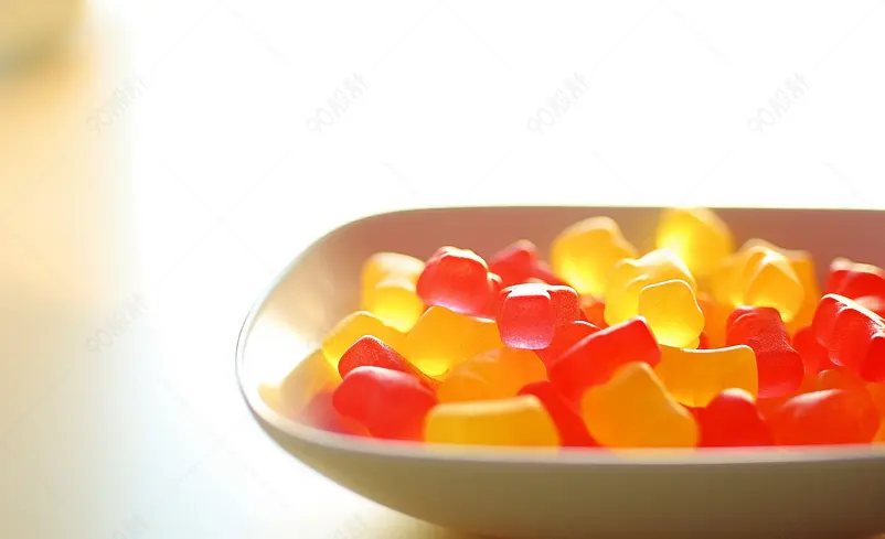 糖果软糖桶装橡皮糖果汁水果糖实拍摄影图