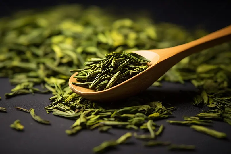 电商产品拍摄明前绿茶青叶甘露雀舌茶古风