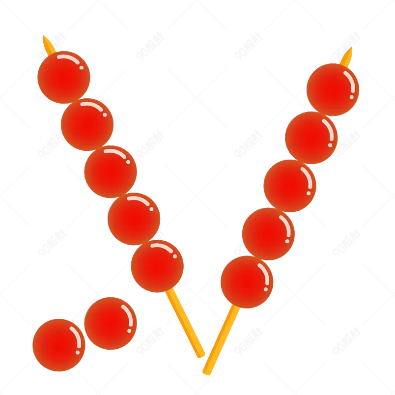 矢量免抠颗粒感糖葫芦新年免抠元素