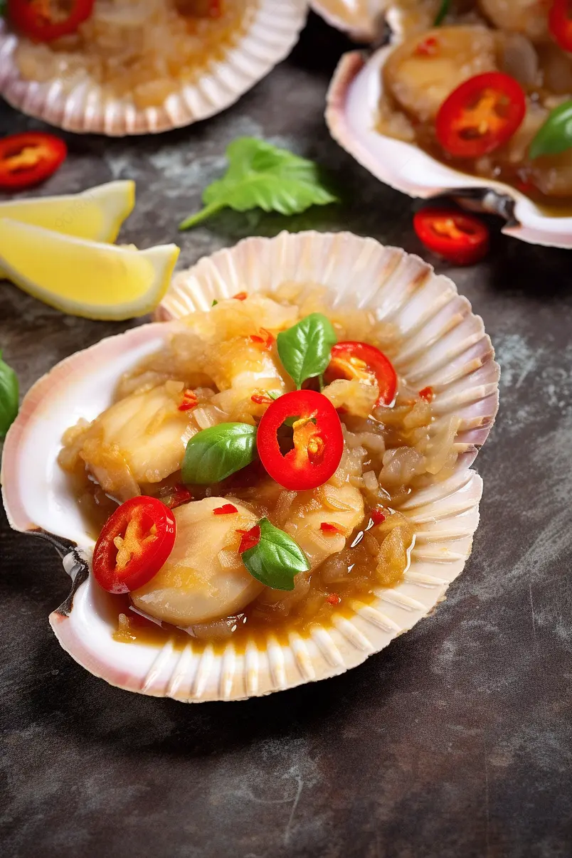 蒜蓉粉丝蒸扇贝竖版拍摄餐饮广告