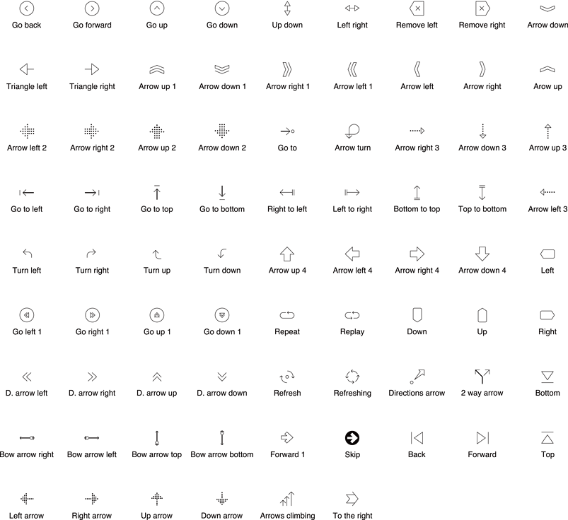 箭头指向线型矢量图标icon