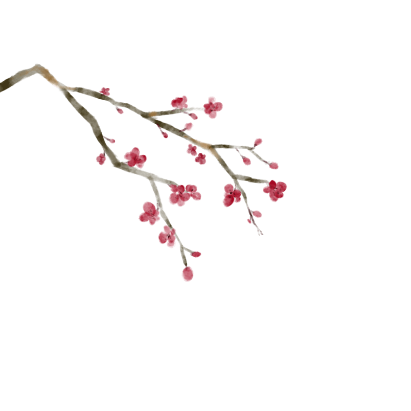 古风梅花简约手绘水墨
