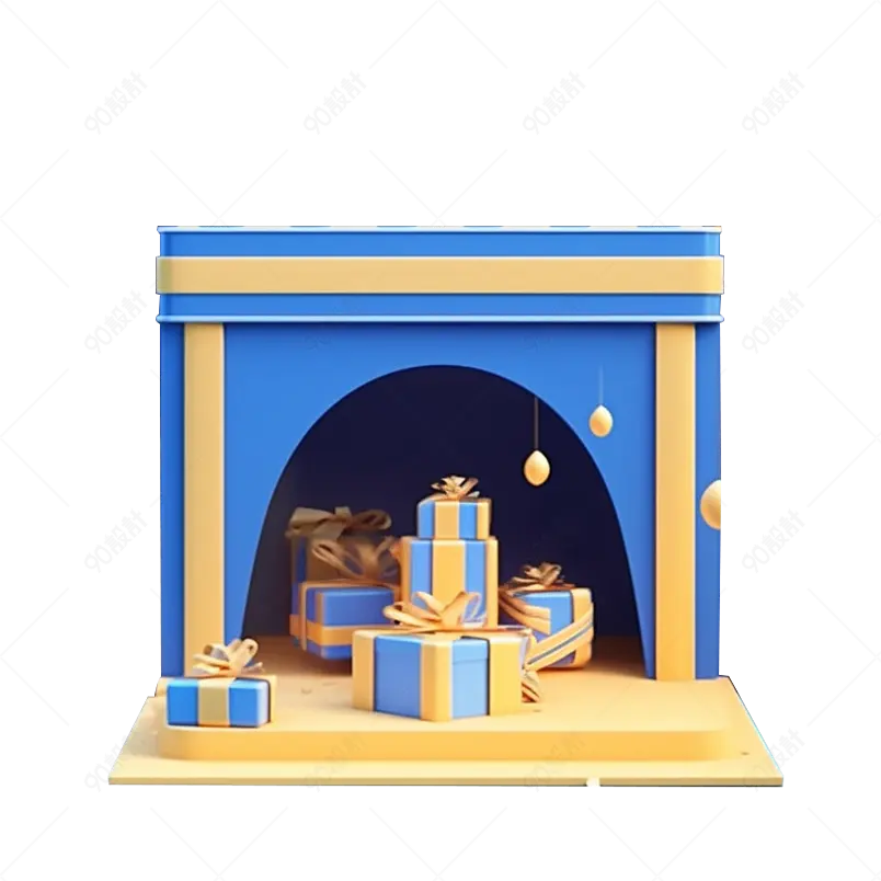 C4D蓝色系立体电商展台背景元素