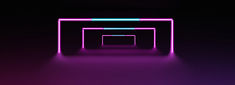 酷炫立体发光线条霓虹灯背景