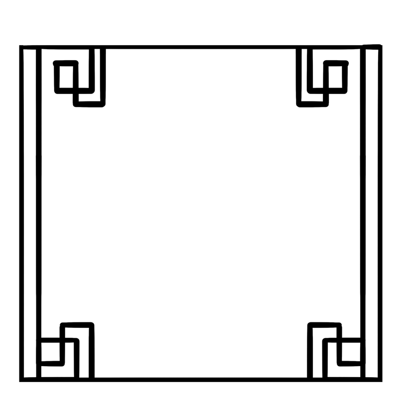 黑色新中式边框插画