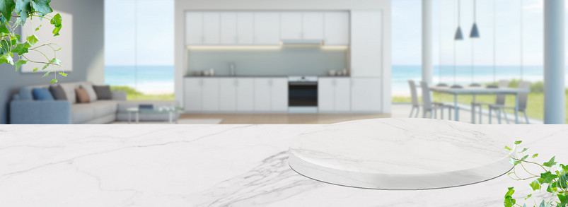 浅色清新简约室内海景风格家居用品海报背景