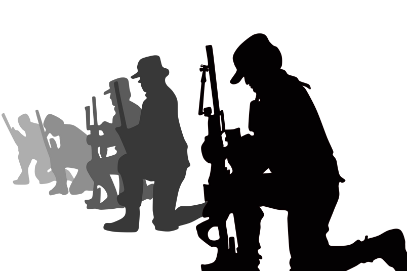 特种兵野战军战士战场剪影