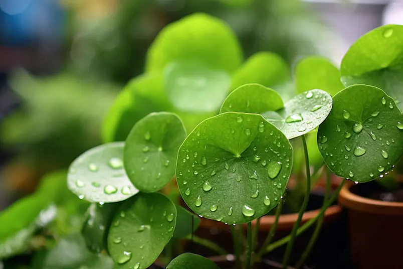 花卉市场内的绿植高清特写摄影图