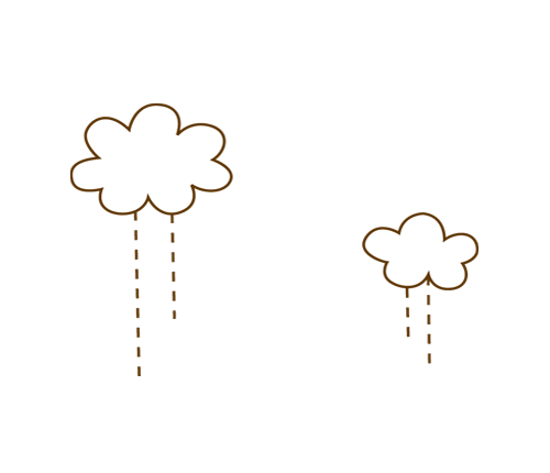 卡通下雨白云