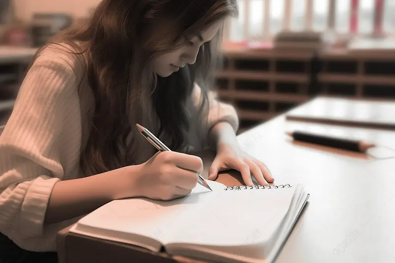 正在努力用功学习的学校毕业考试