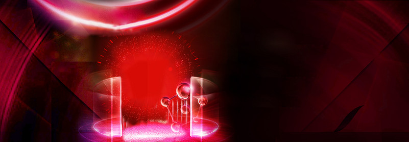 酒红色科技节日化妆品假期海报背景