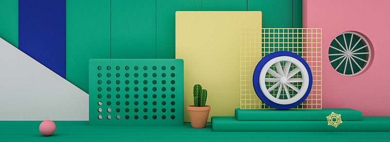 用c4d做的互补色的场景图