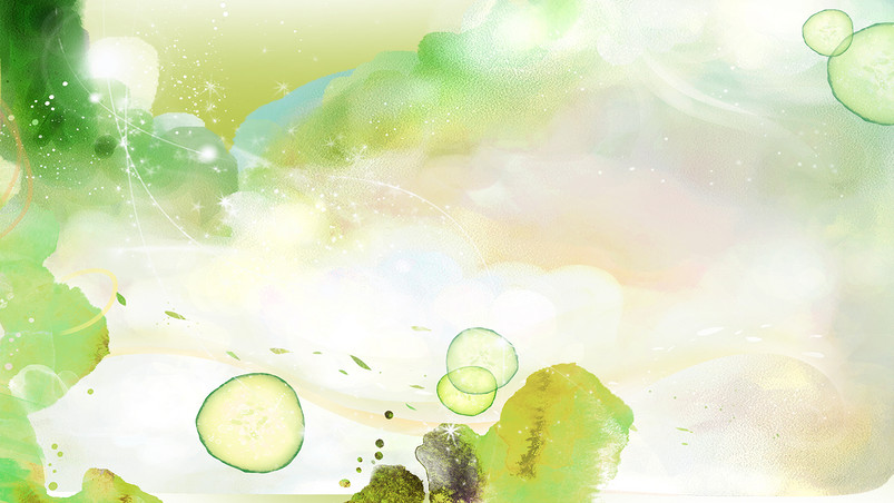 清新水彩水墨绿色背景