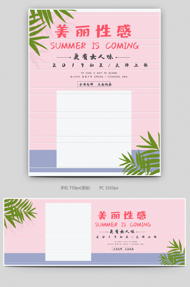 2019女装内衣粉色无线pc通用活动内衣海报