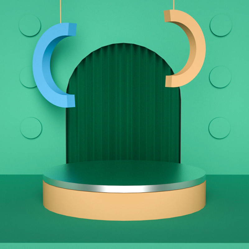 绿色时尚纯色c4d展台化妆品主图背景图