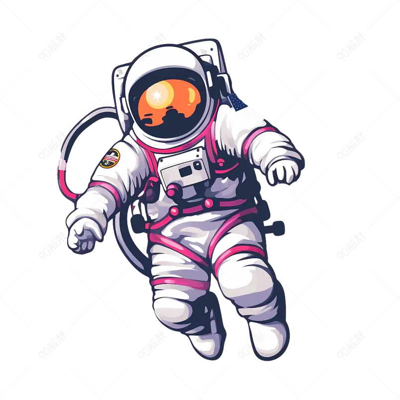 航天宇航员空间宇宙太空月球科技星球手绘图
