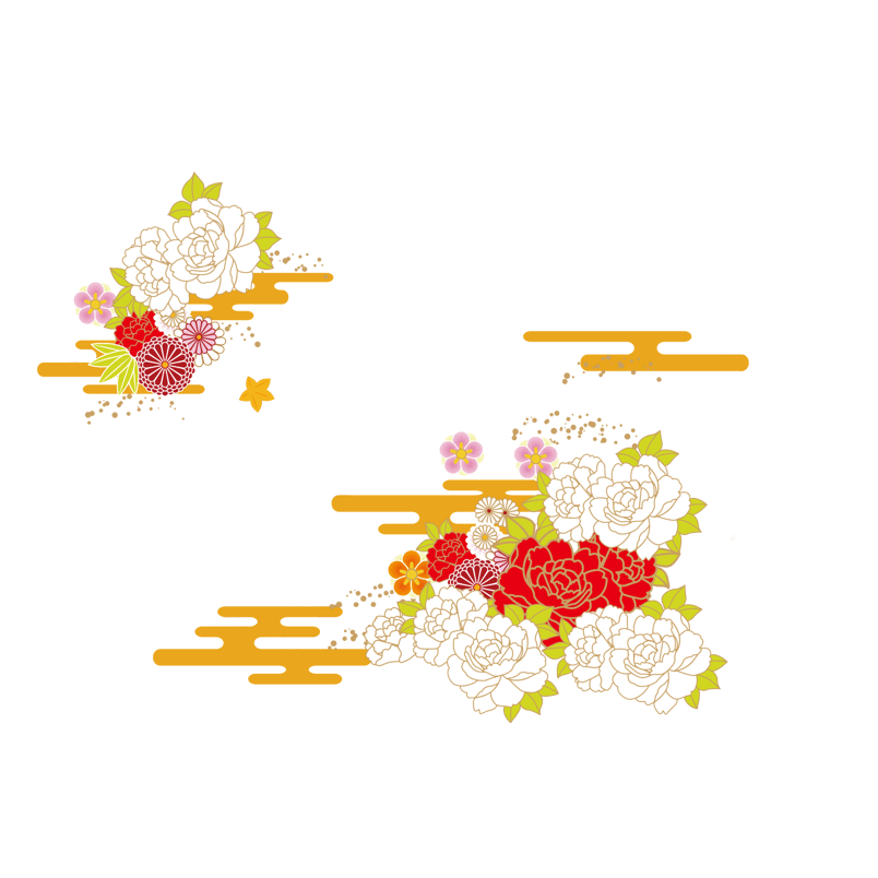 卡通中国风祥云花卉