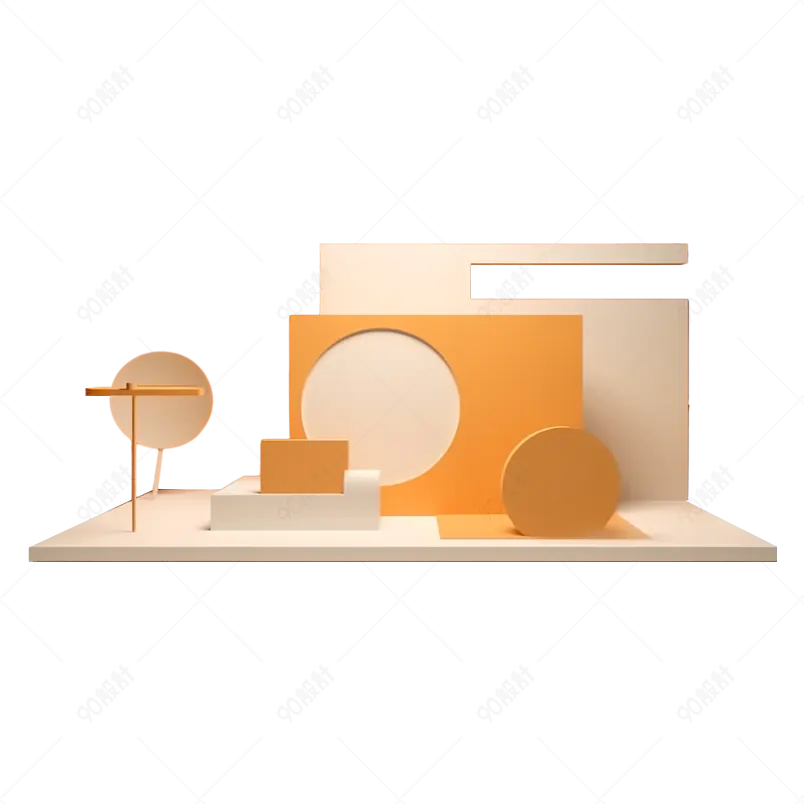 电商展台3D渲染台阶展台空间元素