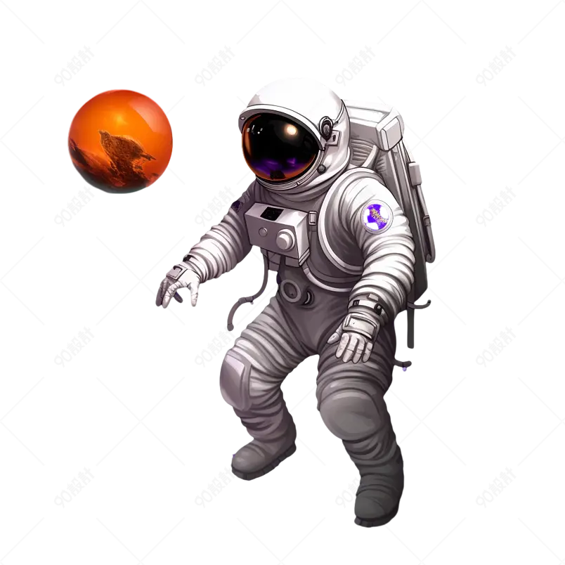 星球宇航员航天空间宇宙太空月球科技星球手绘图