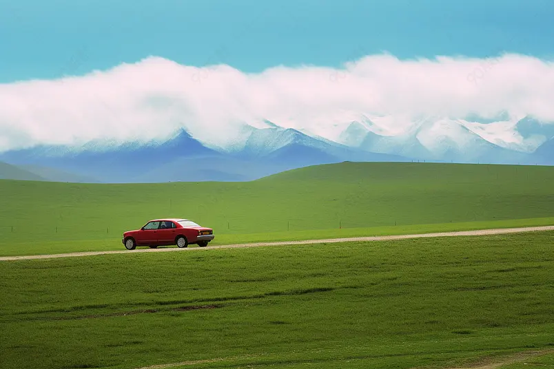 风景风光大气旅游风景区出游清晰的摄影图高清的图片海报设计背景广告设计素材元素绿色的大草原雪山原生态现代
