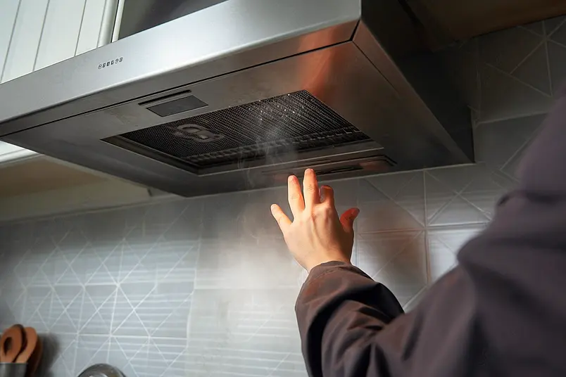 图片海报设计背景广告设计素材元素上门维修吸油烟机特写