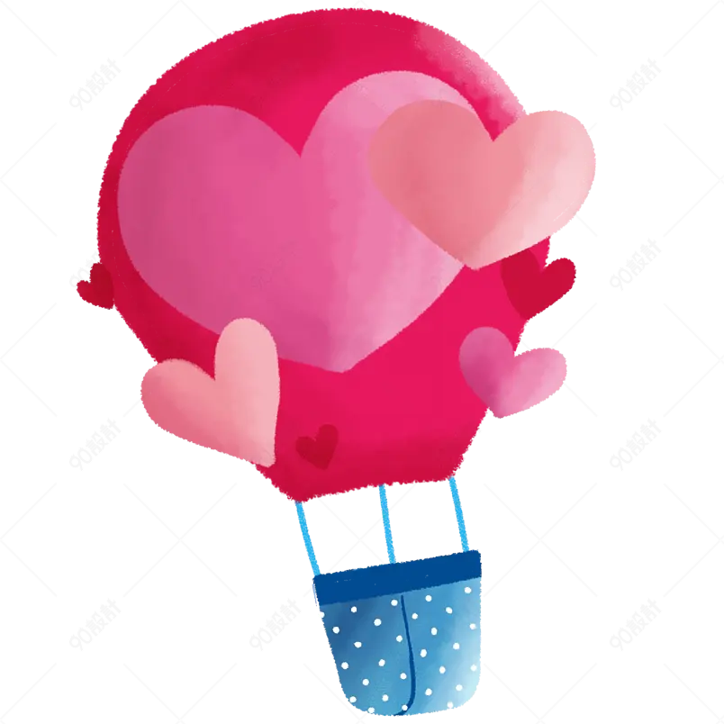 情人节爱心气球情侣粉红气球设计
